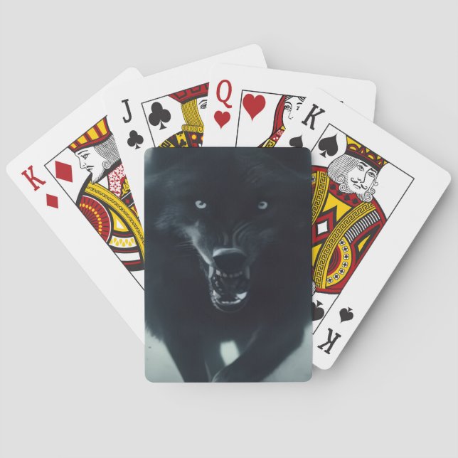 Dunkler Wolf Spielkarten (Rückseite)