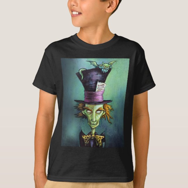 Dunkler wütender Hutmacher von der Alicen im T-Shirt (Vorderseite)