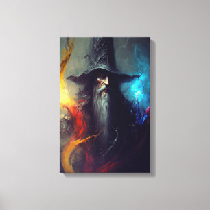 Dunkler Zauberer Fantasy-Leinwanddruck Magier-Ku Leinwanddruck