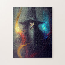 Dunkler Zauberer Fantasy-Puzzle | Magier-Kunst