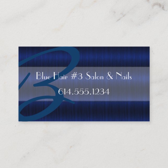 Dunklere blaue Salon-Stylist-Geschäfts-Karten des Visitenkarte (Vorderseite)