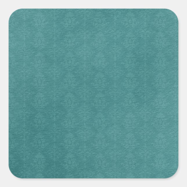 Dunkles Aquamarines Muster Quadratischer Aufkleber (Vorderseite)