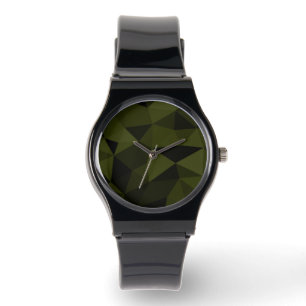 Dunkles Arenschwarz geometrisches Messmuster cool Armbanduhr