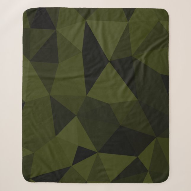Dunkles Arenschwarz geometrisches Messmuster cool Sherpadecke (Vorderseite)