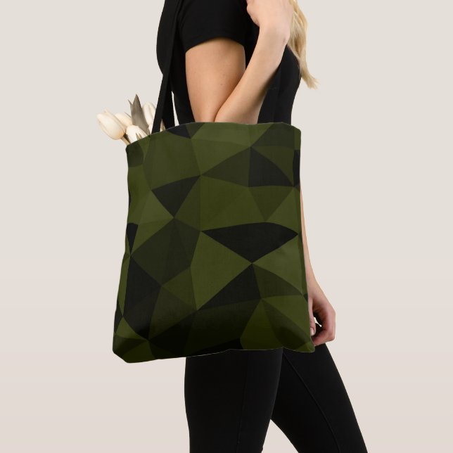 Dunkles Arenschwarz geometrisches Messmuster cool Tasche (Von Nahem)