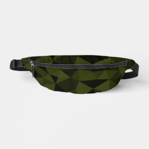 Dunkles Armeegrün schwarzes geometrisches Maschenm Bauchtasche