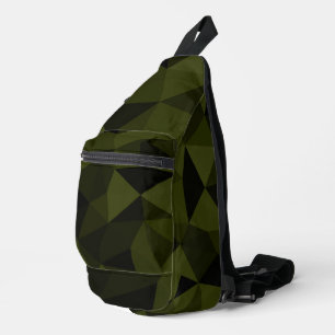 Dunkles Armeegrün schwarzes geometrisches Maschenm Crossbody Bag