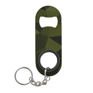 Dunkles Armeegrün schwarzes geometrisches Maschenm Mini Flaschenöffner