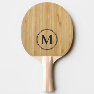 Dunkles Bambus-Monogramm Tischtennis Schläger