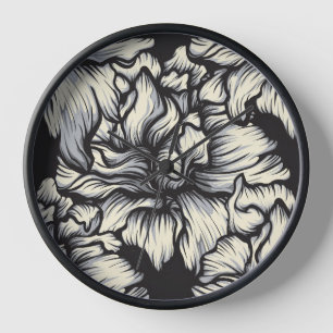 Dunkles Barock-Blumenmuster Uhr