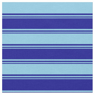 Dunkles Blau & Himmelblau farbiges Streifenmuster Stoff