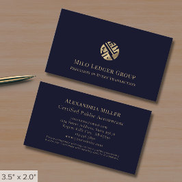Dunkles blaues Gold-Logo Visitenkarte