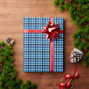 Dunkles blaues Karo Geschenkpapier