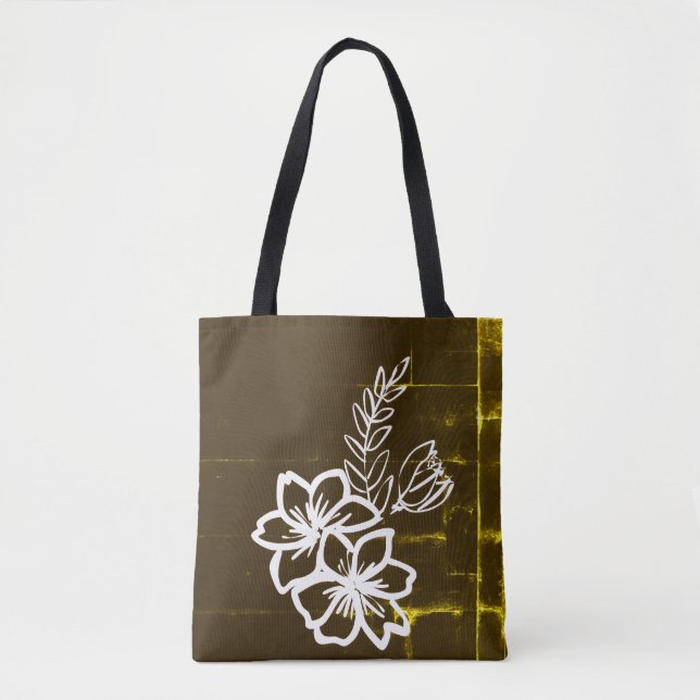 Dunkles Blumendesign Tasche (Vorderseite)