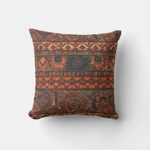 Dunkles Boho-Terrakotta-Salbei-Botanikmuster Kissen