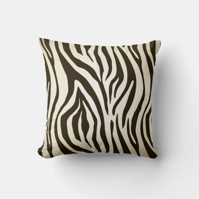 Dunkles Braun und Creme Zebra kopieren Kissen (Vorderseite)