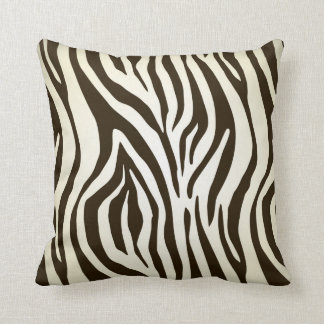 Dunkles Braun und Creme Zebra kopieren Kissen