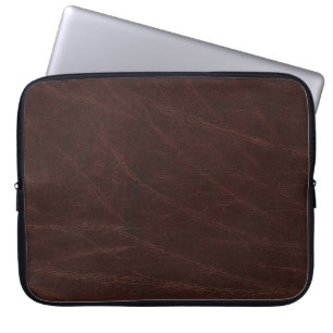 Dunkles Brown-Leder Laptopschutzhülle