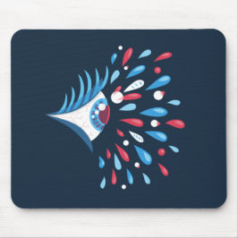 Dunkles buntes Spritzen-psychedelisches Auge Mousepad