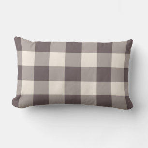 Dunkles Burgund Off-White Gingham Muster geprüft Kissen Für Draußen
