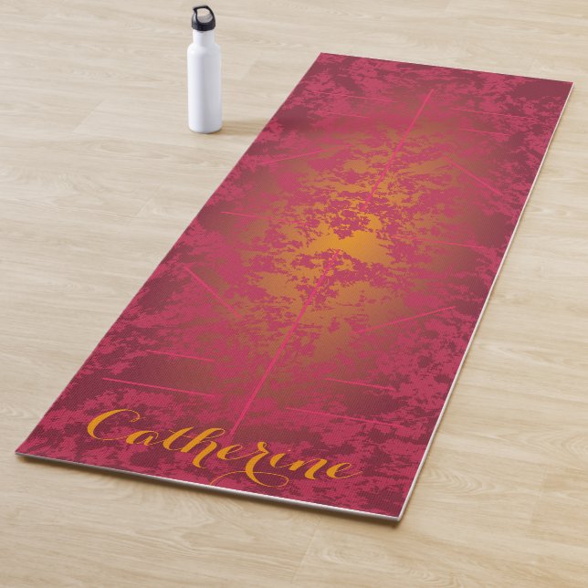 Dunkles Burgund und goldgeflechteter Yogamat Yogamatte (Beispiel)