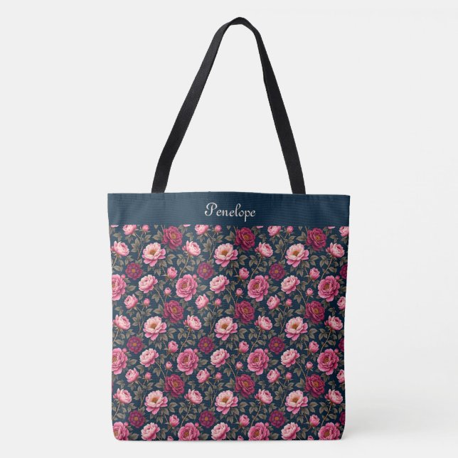 Dunkles Burgund und Rosa Tasche (Vorderseite)