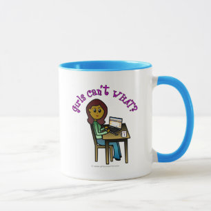 Dunkles Computermädchen Tasse