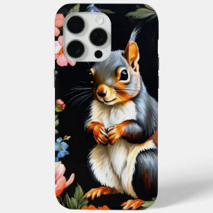 Dunkles Cottagecore-Eichhörnchen- und Blumen-Handy Case-Mate iPhone Hülle