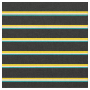 Dunkles Cyan, Beige, Gelb- und Schwarz-Linse-Muste Stoff
