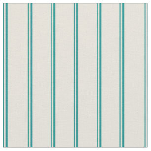 Dunkles Cyan und Beige Streifen Muster Stoff
