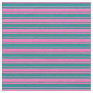 Dunkles Cyan- und Hot-Pink-Streifenmuster Stoff