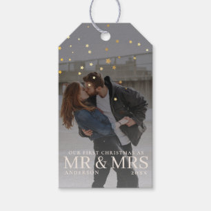Dunkles Dusky Couple Foto mit Sternen für Weihnach Geschenkanhänger