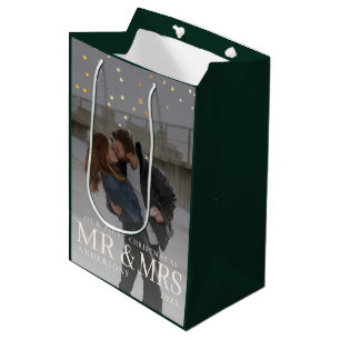 Dunkles Dusky Couple Foto mit Sternen für Weihnach Mittlere Geschenktüte