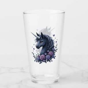 Dunkles Einhornportrait in einem runden Rahmen Glas