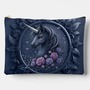 Dunkles Einhornportrait in einem runden Rahmen Zubehörtasche