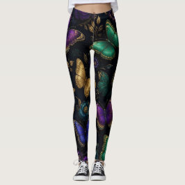Dunkles elegantes Schmetterlingsmuster Leggings