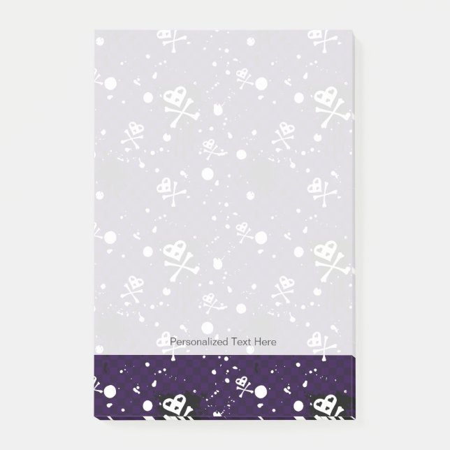 Dunkles Emo-Muster mit Farbe Post-it Klebezettel (Vorderseite)