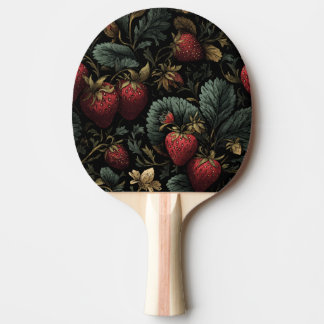 Dunkles Erdbeermuster – Ping Pong Paddle Tischtennis Schläger