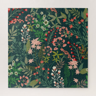 Dunkles florales botanisches nahtloses Muster