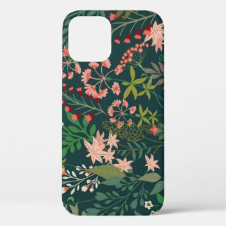 Dunkles florales botanisches nahtloses Muster Case-Mate iPhone Hülle