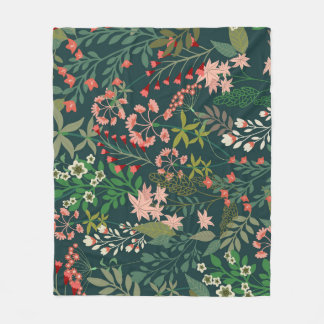 Dunkles florales botanisches nahtloses Muster Fleecedecke
