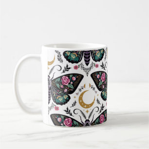 Dunkles Florales Motten-Himmels-Goth-Muster Kaffeetasse