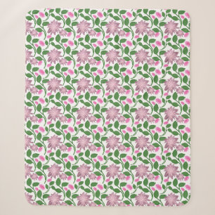 Dunkles florales nahtloses Muster rosa Blumen grün Sherpadecke