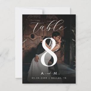 Dunkles Foto 4,25 x 5,5 Hochzeitstisch Nummer Dankeskarte