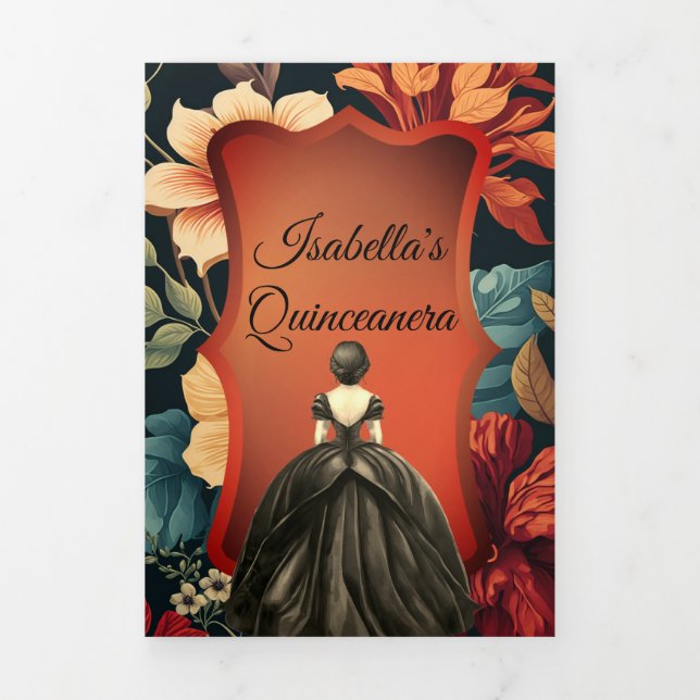 Dunkles Foto Quinceanera Einladung (Cover)
