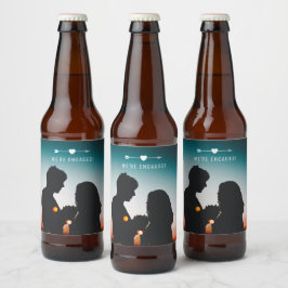 Dunkles Foto | VERLOBUNG | Bier-Etikett Bierflaschenetikett