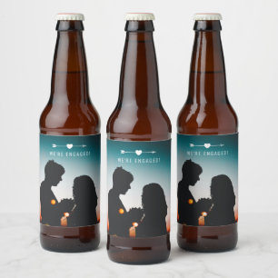 Dunkles Foto   VERLOBUNG   Bier-Etikett Bierflaschenetikett