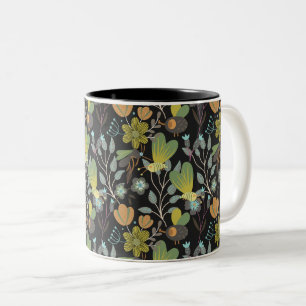 Dunkles Frühjahrsmuster Zweifarbige Tasse