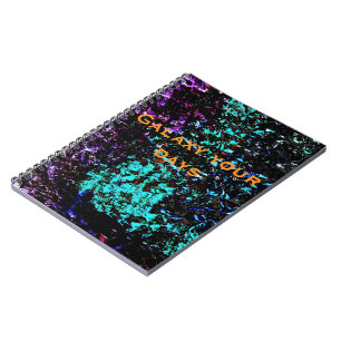 Dunkles Galaxie-Abstrakt Spiral Foto Notizbuch, Du Notizblock