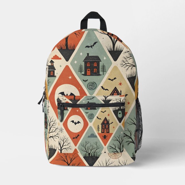 Dunkles Geistermuster Bedruckter Rucksack (Vorderseite)